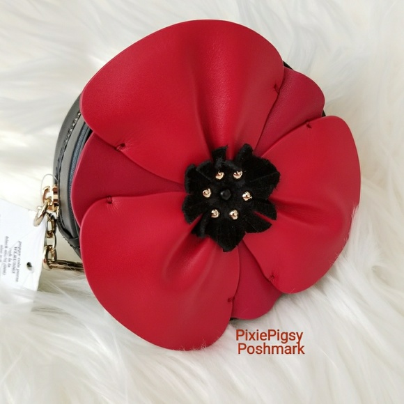 Kate Spade Poppy Coin Purse OOH LA LA Flower Key - Picture 3 of 8